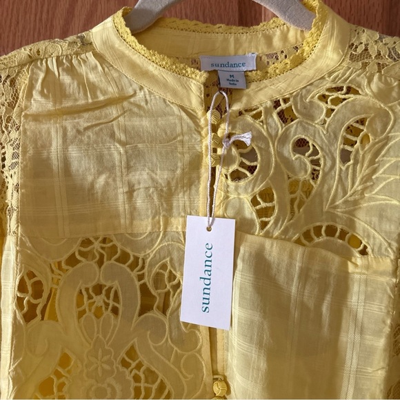NWT Sundance Yellow Lace Blouse Garbo - Picture 3 of 5